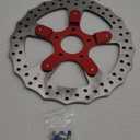 MoKitDora 11.8" Front Brake Disc Rotors for Harley 2006-2017 Dyna 2015up Softail 2014-up Sportster Anodized Natural Finish, Red