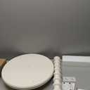 Powell Tarkin Round Off White Turned Spindle Pedestal Side Accent Table