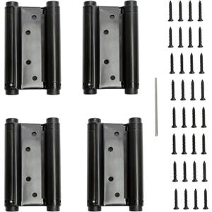 5inch Double Action Spring Hinges, Self Closing Door Hinges for Cafe Saloon Pub Swinging Doors, 201 Stainless Steel, Including Pins and Screws, 4Pack