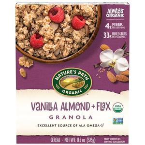 Nature's Path Organic Vanilla Almond + Flax Granola, 11.5 oz (Pack of 3), Non-GMO, Best By: 2026 JAN 15