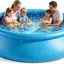 10FT x 30IN Inflatable Swimming Pool, Large Round Blow Up Pool for Family & Kids, Heavy-Duty Backyard Summer Water Party Pool with Repair Kit & Accessories