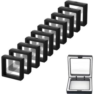 10 Pack Jewelry Gift Boxes 2.75 x 2.75 x 0.78 Inch Transparent Jewelry Box,Small Gift Boxes for Jewelry Earrings Necklaces Handmade Bangles Bracelets(Black and white)