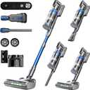 Cordless Vacuum Cleaner, 50KPa 60Mins Self-Standing Stick Vacuum Cordless with Anti-Tangle Brush,Touch Screen,Lightweight & Portable,Vacuum Cleaners for Home,Pet Hair,Carpet, Hard Floor Blue