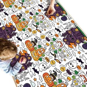 OHOME Halloween Decorations - Paper Coloring Tablecloth | Halloween Backdrop for Indoor Outdoor Outside | Halloween Games Gifts Decor Party Favors Supplies | Halloween Crafts for Kids, 54" x 88"