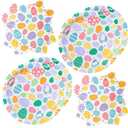 ZVK Easter Paper Plates Napkins Set Disposable 9" Party Dinner Plates, 13" Party Napkins Dinnerware Set Serve 30