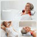 Upgraded 3-in-1 Neck Massager Pillow with Heat, Portable Cordless Neck Massager for Pain Relief Deep Tissue, Rechargeable Pillow Massager for Neck & Shoulder Relaxation (Gray)