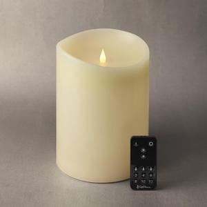 Flameless Candle - 6"x 8"Ivory - Flickering Moving Flame Pillar Candle, Includes Remote Control - Real Wax - 2 x C Battery Operated - Not Included