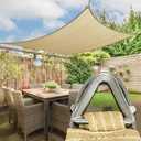 Royal Shade Heavy Duty 22' x 24' Beige Sun Shade Rectangle Pro Ring Shade Sail, 260 GSM Commercial Grade UPF50 Sunshade, Reinforced Corners & Edges 