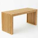 Bamboo Natural 36 inch Wooden Bench, Small Wood Benches for Entryway, Living & Dining Room, Kitchen, Bedroom, Bathroom, Hallway, Front Door, For Indoor & Outdoor Patio Use, Mid Century Modern Decor, 35.5 x 13 x 17 inches