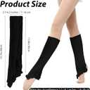 Ballet Leg Warmers for Girls Teens Pink Knitted Stirrup Socks for Dance Practice Yoga Sports and Daily Wear (Black)
