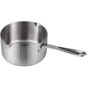 IMEEA Milk Butter Warmer Mini Butter Melting Pot Coffee Maker with Dual Pour Spout 18/10 Tri-Ply Stainless Steel (20oz/600ml)