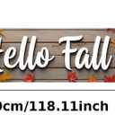 Fall Thanksgiving Autumn Banner with Maple Pumpkin Long Yard Banner for Harvest Party Outdoor Front Porch Home Door Decoration (Hello Fall-9.84x1.64Ft)