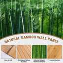 Natural Bamboo Wall Panel for Interior Wall Decor, Pole Wrap Wainscoting Interior Wall Cladding Panel for Kitchen Island, Bedroom, Living Room Office,Decor(48" H x 96" L, Light-Carbonized)