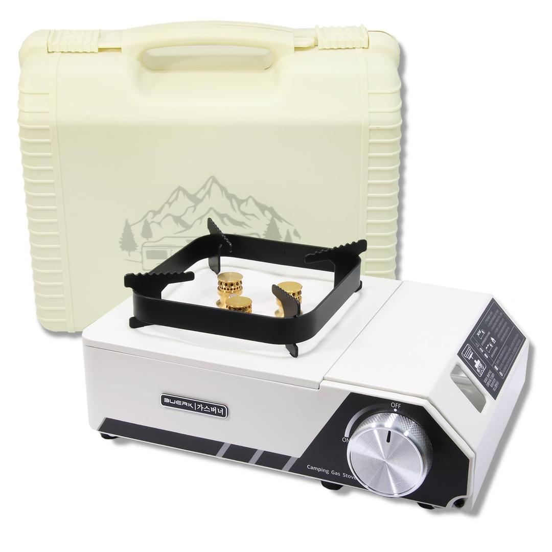 Portable 3 Burners Outdoor Camping Stove - 11942 BTUs, Windproof, Stainless Steel, with Carry Case - Ideal for Travel, Camping, Emergency Power Outages & Holiday Present