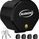 Heavy Duty Anti Theft Trailer Lock, Universal Fit 1-7/8", 2" and 2-5/16" Couplers, Reinforced Solid Steel Tow Lock for Trailer Tongue, Hitch Lock for RV, Cargo, Boat, Camper, Utility (Black)