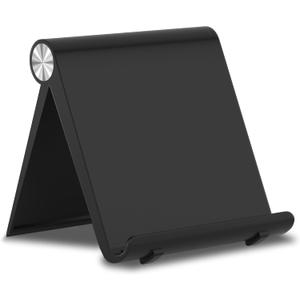 Cell Phone Foldable Stand for Desk, Portable Cell Phone Holder, Adjustable Tablet Dock, Office Desk Accessories for iPhone 17 16 15 14 13 Pro Max Air, Galaxy S25, S24, Black