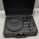 Vinyl Record Player 3-Speed Bluetooth Suitcase Portable Belt-Driven Record Player with Built-in Speakers RCA Line Out AUX in Headphone Jack Vintage Turntable (Black)