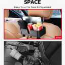 Amazicha Car Headrest Backseat Organizer with Hooks, 3 in 1 Seat Back Organizer Headrest with 3.7inch Cup Holder for Car Backseat Travel Accessories, 2PCS
