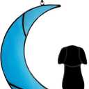 Stained Glass Dog Memorial Gifts, Dog Sympathy Gifts for Dog Lovers, Suncather for Window Hanging,in Memory of Dog Passing Away Gifts,Loss of Dog Sympathy Gift. (Black Blue)