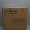 Ceiling Fans with Lights, Flush Mount Ceiling Fan with Lights and Remote, 6 Wind Speeds Smart Low Profile Ceiling Fan for Bedroom, Kids Room and Living Room 20" (Black)