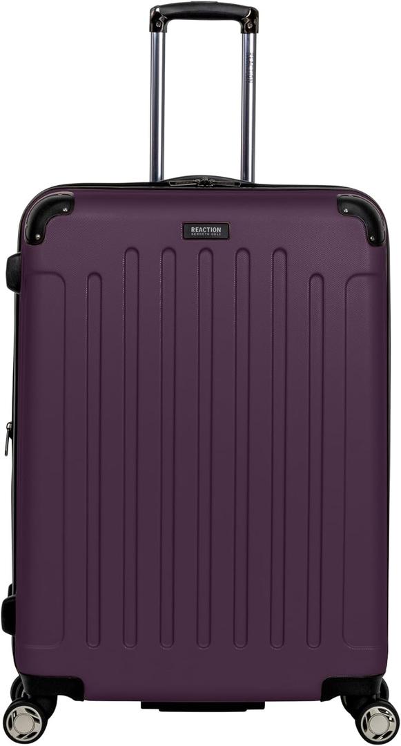 Kenneth Cole REACTION Renegade Luggage Expandable 8-Wheel Spinner Lightweight Hardside Suitcase, Midnight Plum, 28-Inch Checked