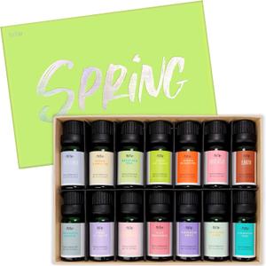 Spring Fragrance Oils Set of 14, MitFlor Premium Diffuser Essential Oils, Candle Making Scents, Aromatherapy Essential Oils Gift Set, Cherry Blossom, Garden Iris, Spring Bloom, 14x10ml