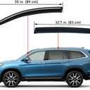 Lightronic Extra Durable Outside Mount Auto Vent Window Visor, Fits 2016-2022 Honda Pilot (EXCLUDES Touring), UV Protection Rain Guard, Original Wind Deflector, No-Drill Install, Dark Smoke, 4-Pcs