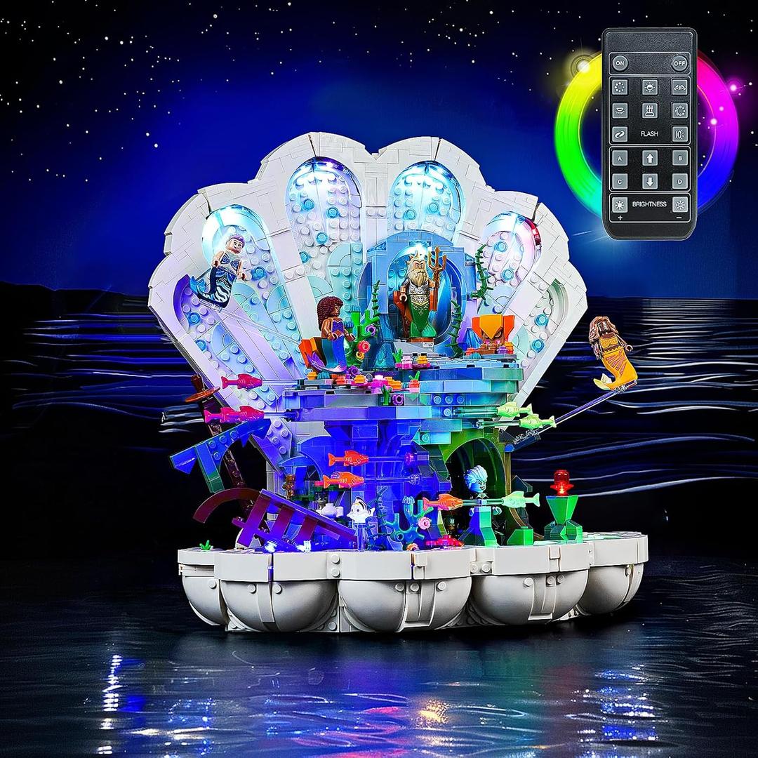 LED Lighting Compatible with Lego The Little Mermaid Royal Clamshell 43225, Light Kit Compatible with Lego 43225, Giving Light to Model, NOT Included The Model Set(18 Key RC Version)