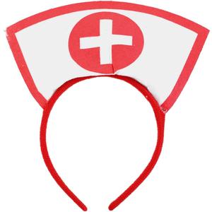 BinaryABC Nurse Hat Headband with Red Cross, Halloween Party Supplies (21cm)