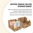 Wicker Pantry Basket with Built-in Handles, Natural Water Hyacinth, 1-Pack
