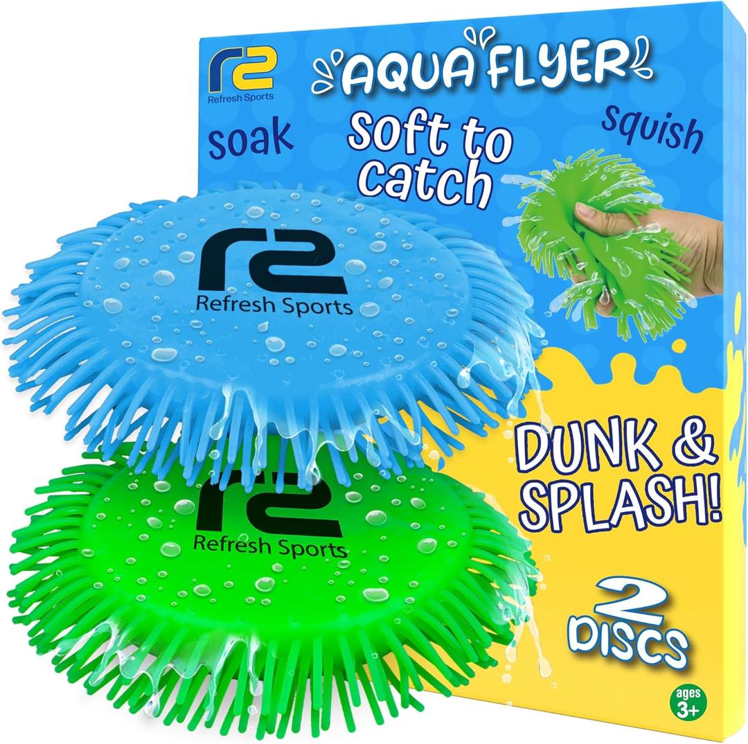 Soft Water Flying Disc for Kids  Sprays Water as it Flies! Fun Summer Water Toy for Beach Pool Backyard Camping Lake Birthday Gifts  Soft Safe Outdoor Water Toys for Boys & Girls Ages 4 5 6 7 8 9 +