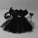 WILDPARTY Angel Costume Accessories for Women, Tulle Tutu Skirt, Angel Wings and Halo Wings and Halo Black Angel Costume for Women Photo Shoot Prop, Halloween Costume