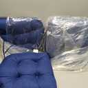 Chair Cushions for Dining Chairs, Seat Cushions for Kitchen Chairs, Indoor Seat Cushions with Ties, Tufted Foam Chair Pads, Non Slip Chair Cushions Set of 4, 15.5" x 15.5" x 4", Navy Blue