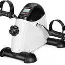 Under Desk Bike Pedal Exerciser Portable Home Exercise Bike Pedal Exerciser Foot Peddler Portable Therapy Bicycle Leg Peddler Portable Mini Cycle Bike for Hands Arm Trainer (Black & White)