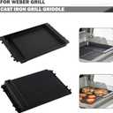 7566 Griddle Replacement Parts for Weber Genesis Griddle E-310 E-330 S-330 Grill Parts Weber Genesis 300 Series S-310 EP-310 E-320 S-320 EP-330 Cast Iron Flat Top Replacement Half Cooking Grates Plate