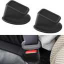 2-Pack Seat Belt Buckle Holder,Silicone Car Rear Seatbelt Buckle Booster for Easy Access,Safety Belt Fixer for Kids,Keeps the Buckle Upright and Stable-Universal for Most Cars,SUVs,Vans (Black)