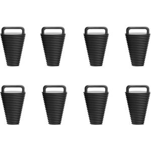 8 Pcs Kayak Scupper Plugs Kit with Silicone Handles-2 Sizes Scupper Plugs Drain Holes Stopper Non-Slip Easy Installation Waterproof & Leak-Proof for Kayaks Canoes Fishing Boats (Black, Small)
