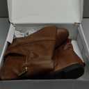 Rollda SUEDI Women's Slouchy Knee High Boots Pull On Flat Boots Side Zipper Fall Boots for Women (Size 9, Dark Brown Slouch)