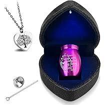 Mini Urn for Human Ashes, 1.57 Inches Stainless Steel Urn, Small Urns for Ashes Girl Pink  