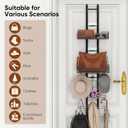 Purse Organizer, Bag Organizer for Closet Door, Over The Door Hanging Handbag Storage Rack with Adjustable 12 Metal Hooks & 2 Baskets, Foldable, No Tools Installation