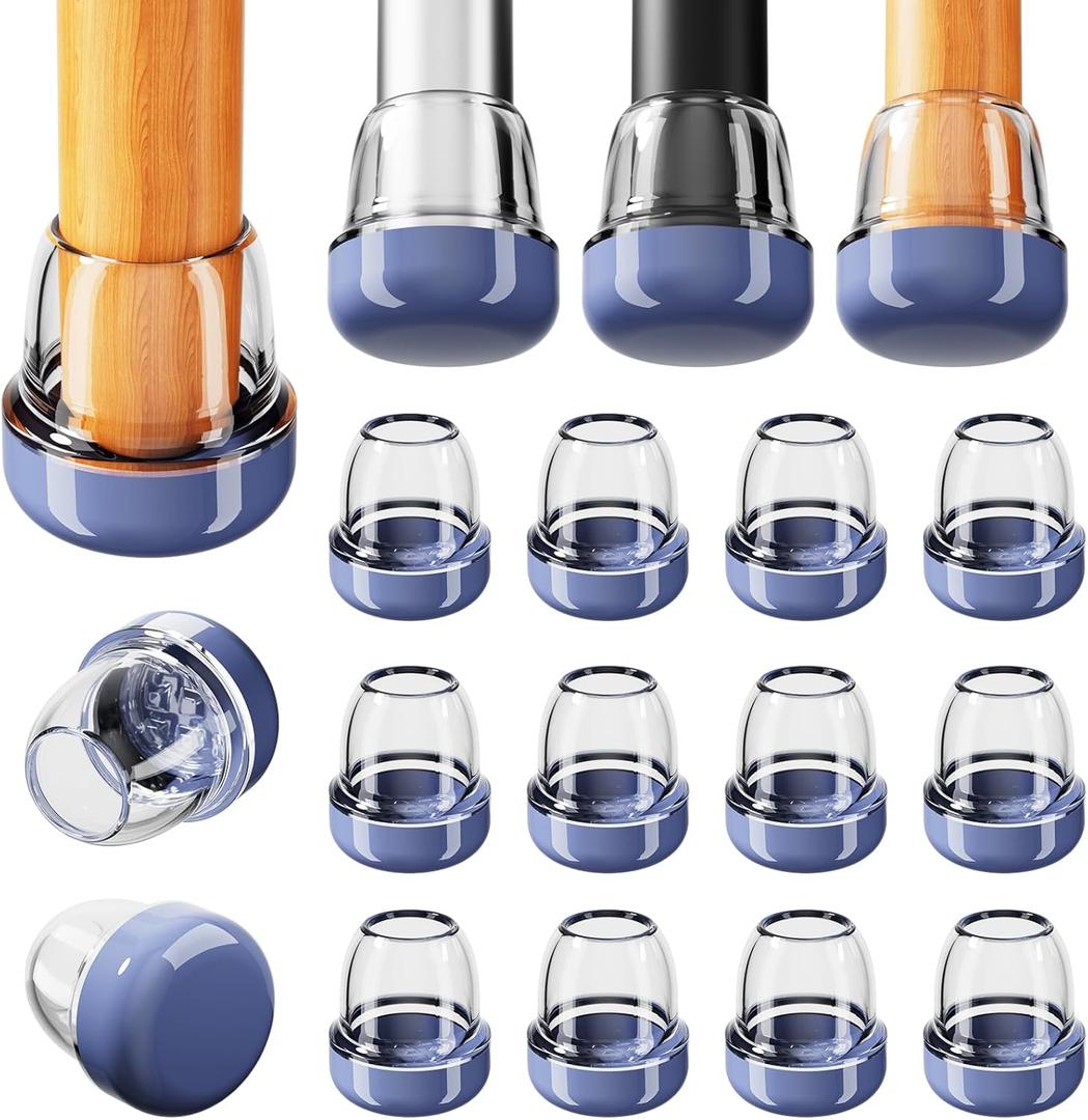 Chair Sliders for Carpeted Floors,16 Pcs Chair Glides Round Furniture Sliders Carpet,Chair Leg Floor Protectorst,Make Furniture Glides Move Easy(Fit 0.55-0.75", Clear)