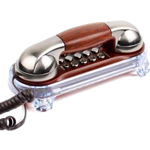 TelPal Small Size Trimline Corded Phone Antique Small Retro Wall Mounted Telephone Old Fashion Classic Vintage Telephone with Bottom Light for Desk/Wall Mount (Red Bronze) TelPal Small Size Trimline Corded Phone Antique Small Retro Wall Mounted Telephone Old Fashion Classic Vintage Telephone with Bottom Light for Desk/Wall Mount (Red Bronze)