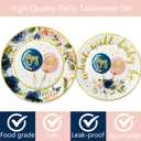 168 Pcs Baby Gender Reveal Party Supplies Boy or Girl Tableware Includes Backdrop, Photo Booth Props, Banner, Plates, Balloons, Tablecloth for Gender Reveal Baby Shower Party Decorations