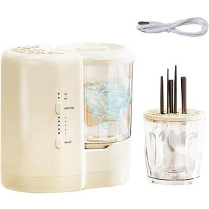 Electric 2-in-1 Makeup Brush Cleaner and Dryer Machine, Automatic USB Cosmetic Brush Washer Spinner, Cleaning for All Brush Sizes, Lingerie & Silk, Portable Beauty Tool Gift for Women