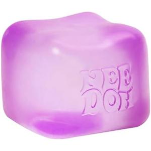 Schylling NeeDoh Nice Cube -Sensory Squeeze Toy with Super Solid Squish - 2.25" Cube (Purple)