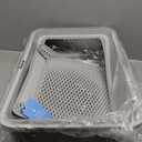 Stainless Steel Litter Box, Extra Large Litter Boxes for Big Cats, XL Metal Cat Litter Box with Lid, Anti-Urine Leakage, Non-Sticky, Include Cat Mat and Litter Scoop