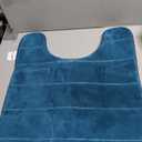 Yimobra Memory Foam Toilet Bath Mat U-Shaped, Soft and Comfortable, Water Absorption, Non-Slip, Thick, Machine Wash and Easier to Dry for Bathroom Commode Contour Rug, 24 X 20 Inches, Peacock Blue