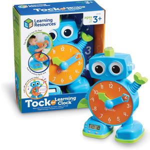 Learning Resources Tock The Learning Clock - Teaching Clocks for Kids, Teacher Classroom Must Haves, Montessori Activities, Math Manipulatives, Time Flash Cards, Gifts for Boys and Girls