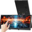 Prechen 12.3 Inch Touchscreen Secondary Monitor, IPS Stretched Bar LCD Travel Touch Display 1920 * 720 HDMI USBC, Portable Touch Screen for Laptop Computer Windows Aida64 GPU CPU RAM Monitoring