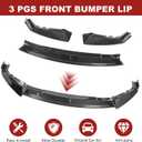 Carbon Fiber Front Bumper Lip Compatible with Honda CRV CR-V 2017 2018 2019 2020 Front Bumper ABS Front Lip Spoiler Splitter